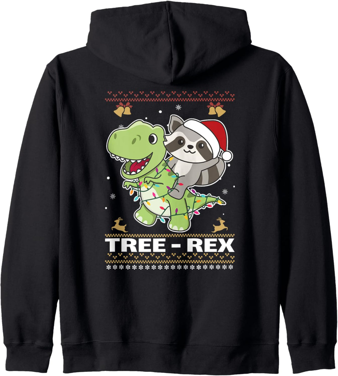 Frohe Weihnachten Hässliche Weihnachten Waschbär T-Rex Tree Rex Kapuzenjacke