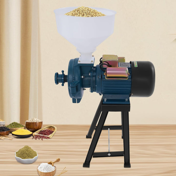 2200W Elektrische Getreidemühle mit Trichter, Kornmühle Mühle für Mais Reis Weizen Kaffeebohnen, Mah