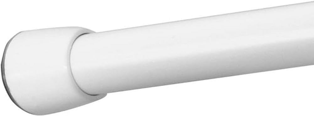 iDesign 78572 Duschvorhangstange, mittellange Teleskopstange aus Edelstahl, ausziehbare Duschvorhang