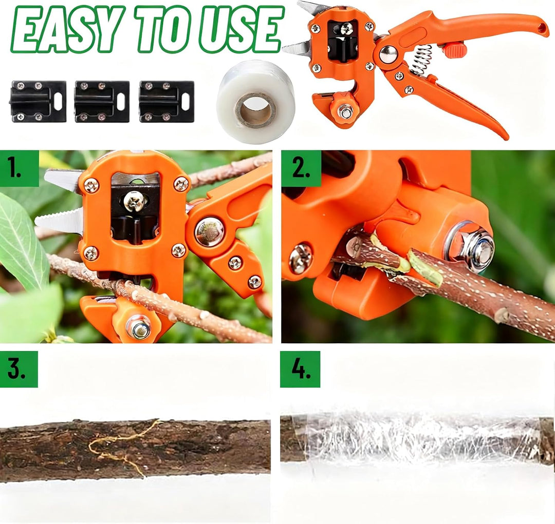 Pfropfen Werkzeug Kit, Gartenarbeit Pfropfwerkzeug, Garden Graft Tool, 2-In-1-Pfropfwerkzeug mit Wir