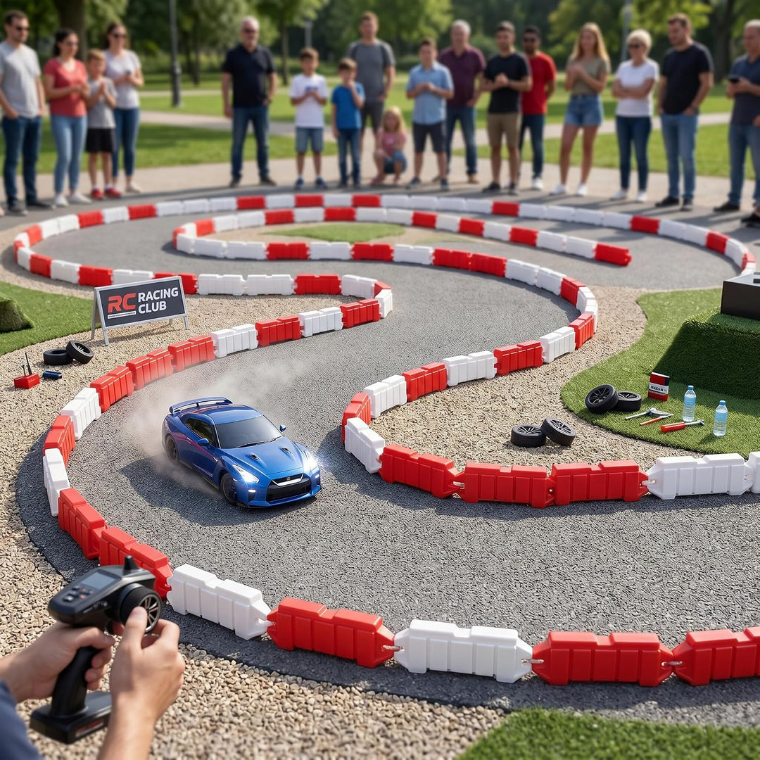 BAFOVY RC Car Racing Barrier, RC Road Barrier für Z Drift Racetrack Dekorativ, Kunststoff, 120 Stück