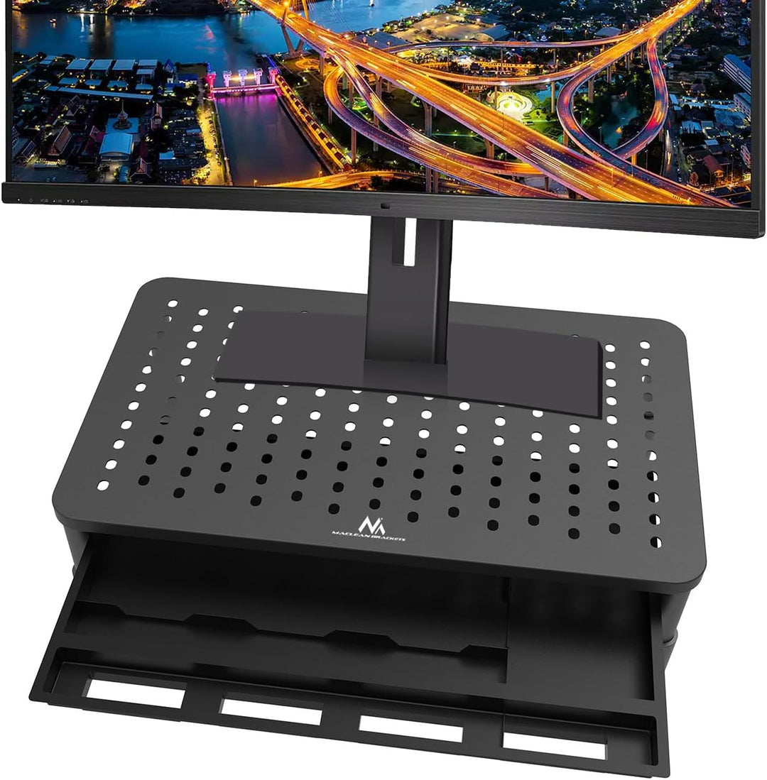 Maclean MC-946 Ergonomischer Monitor-/Laptop-Ständer mit Schublade, 13-32 Zoll Bildschirmgrösse, Höh