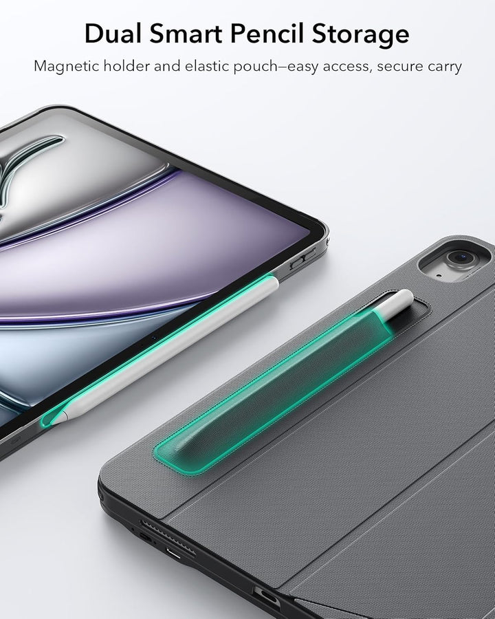 ESR Hülle mit Tastatur für iPad Air 11" (M3/M2) & 10,9" (5/4. Gen) – Magnetisch abnehmbare Keyboard,