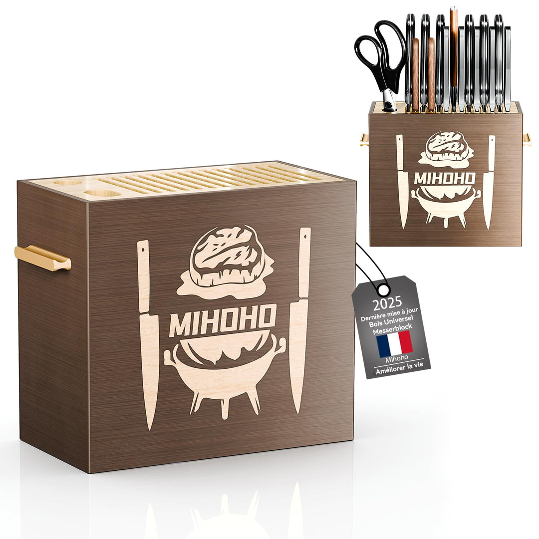 Universal-Messerblock aus Holz mit Schlitzen, Messerhalter/Messer-Organizer aus Holz, einzigartige M