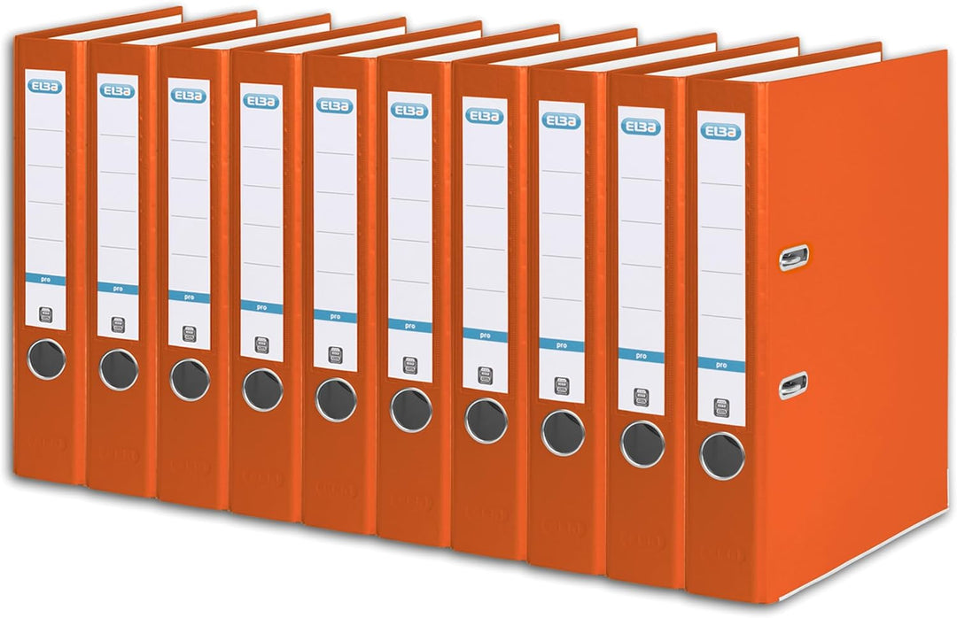 Elba Ordner A4, Smart Pro, 5 cm schmal, Kunststoff aussen, orange, 10 Stück, orange