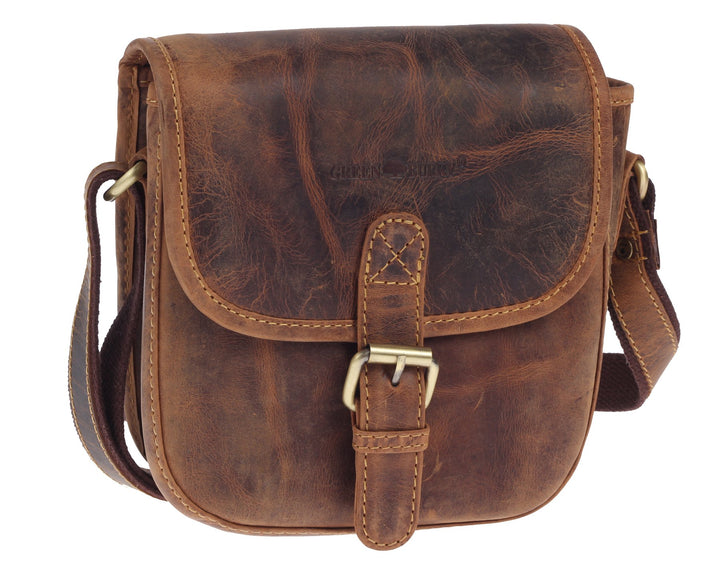 Greenburry Vintage Leder Umhängetasche Braun 15x6x20cm Schultertasche