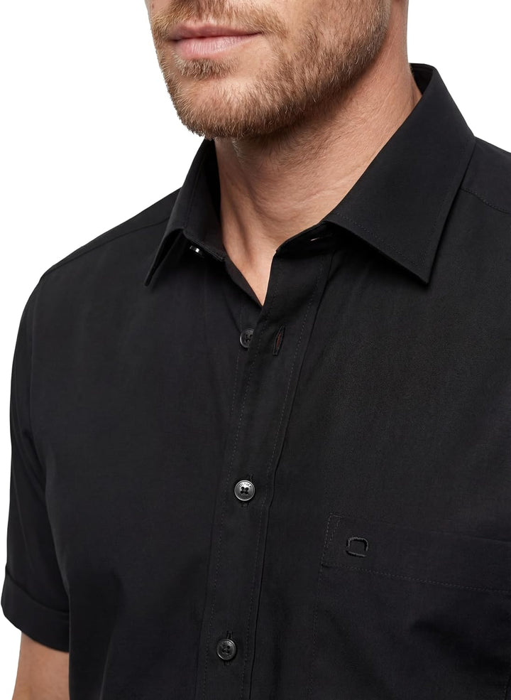 OLYMP Herren Businesshemd Langarm Luxor,Einfarbig,modern fit,New Kent 37 Schwarz 68, 37 Schwarz 68