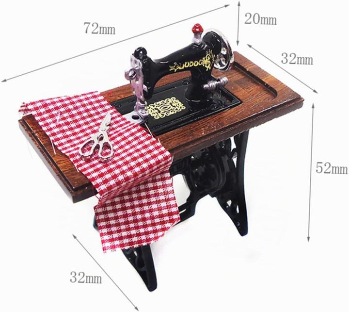 Supvox Mini Nähmaschine Dekoration für Puppenhaus Miniatur Wohnaccessoire Deko für Mini Hausmodelle