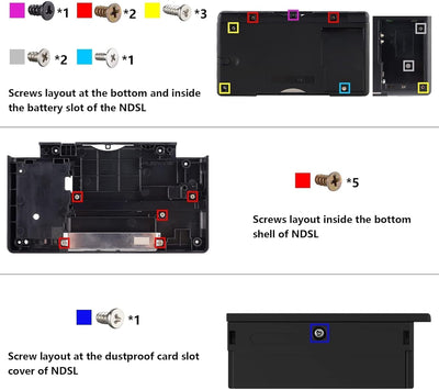 eXtremeRate Ersatz Gehäuse Case für Nintendo DS Lite NDSL, DIY-Voll Hülle&Knöpfen&Screen Protector S