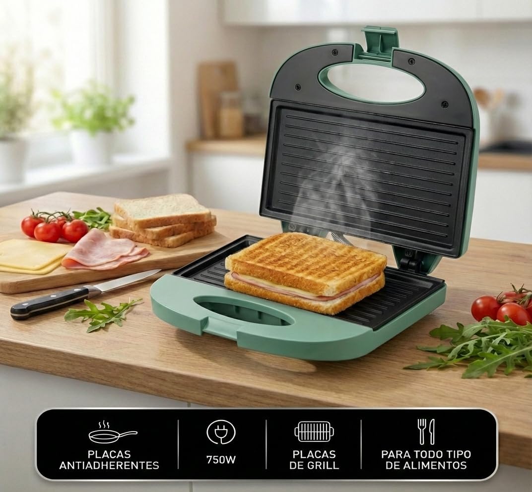 My Wave Sandwichmaker – Leistung 750 W – für alle Arten von Lebensmitteln – Öffnung um 90° – Elektro