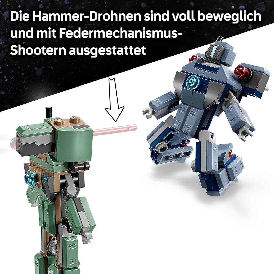 LEGO ǀ Marvel Iron Man & War Machine vs. Hammer Drones - Building Toy with 2 Minifigures & 2 Action