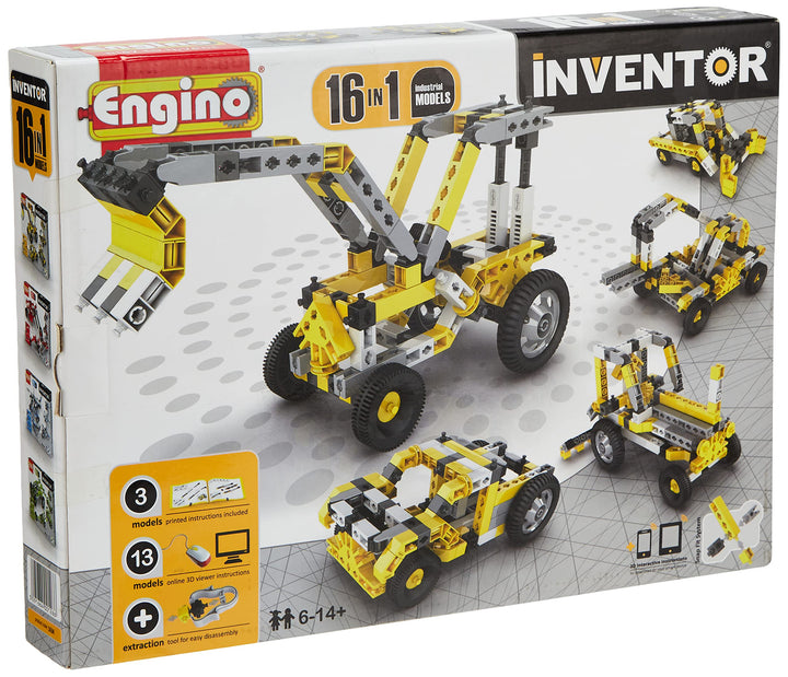 Engino-INVENTOR 1634 - Konstruktionsbausatz 16 in 1 Baumaschinen