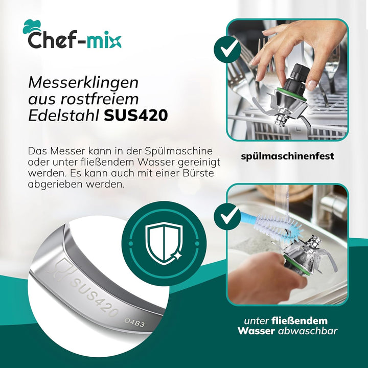 Mixmesser TM5 Edelstahl mit Dichtring Ersatz für Vоrwerk Thermоmix Messer TM5 Ersatzmesser - Vоrwerk