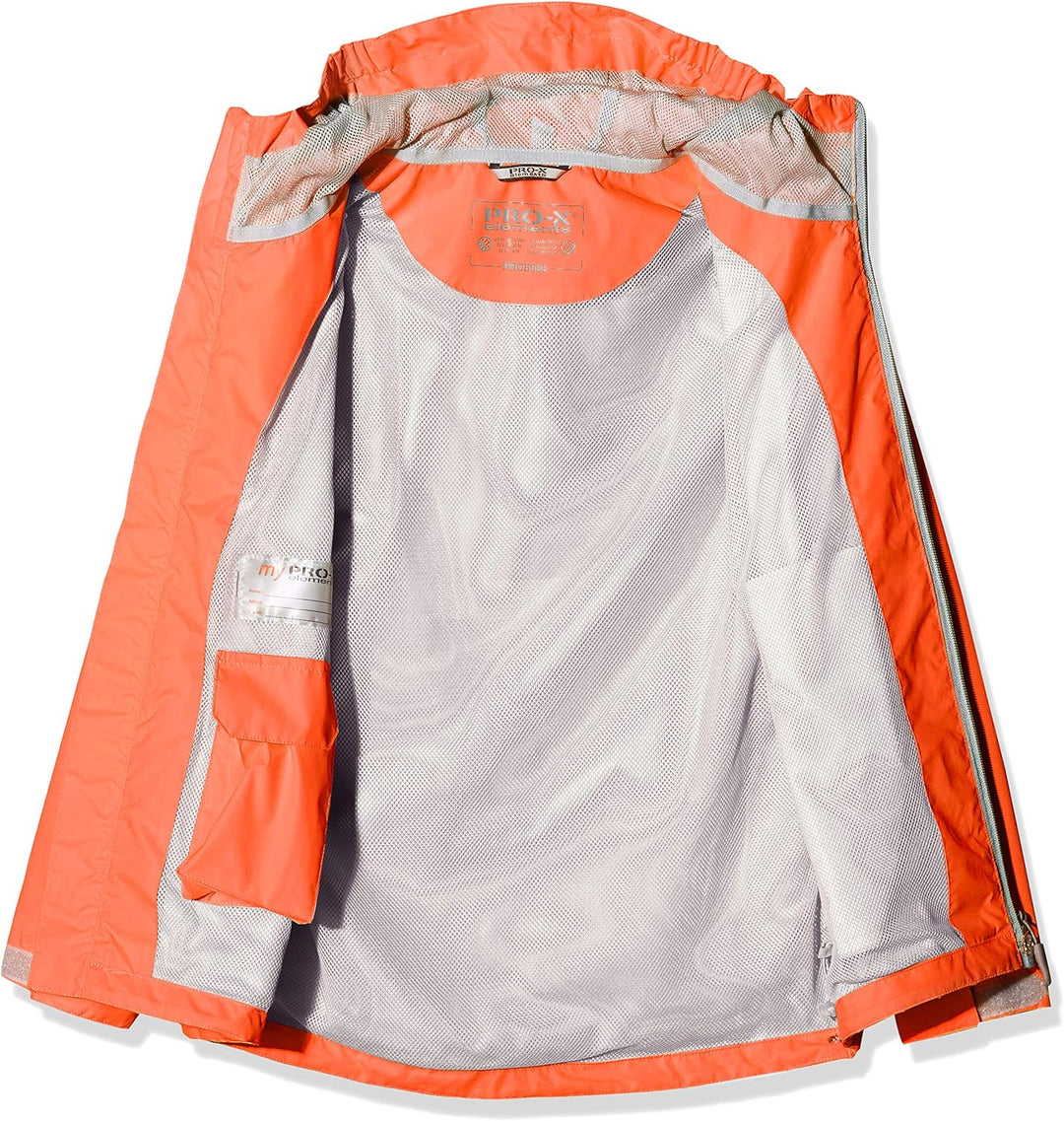 PRO-X elements Kinder Regenjacke FLASHY, Atmungsaktive Windbreaker mit Handytasche, Packsack & Kapuz