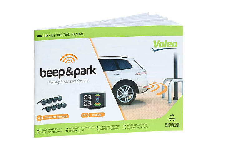 VALEO Beep & Park Einparkhilfeset mit 8 Sensoren + LCD-Display - Front- oder Heckmontage 632202 8 Se