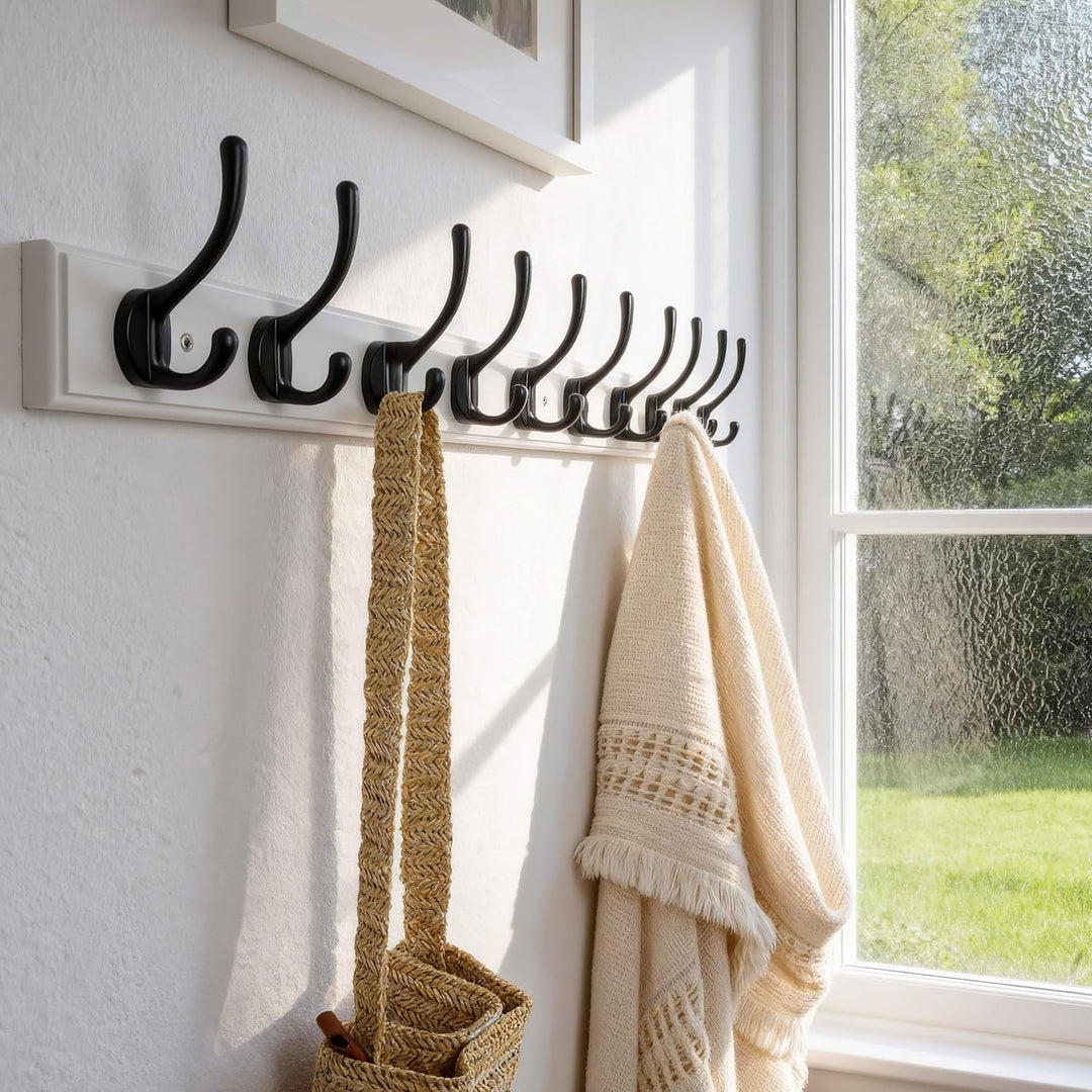 Dseap Garderobenleiste: 97cm lang robuste hakenleiste mit 10 haken, kleiderhaken wand, wandgarderobe