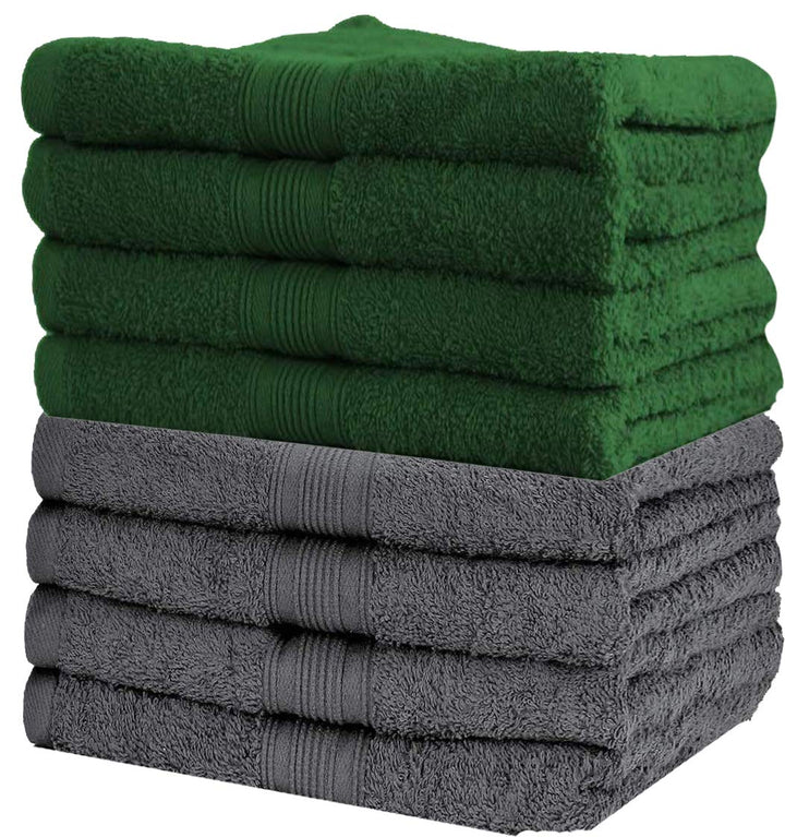 NatureMark NM-HT0842 Frottier Handtücher, 8-er Pack, 50 x 100 cm, 100% Baumwolle (Dunkelgrün/Anthraz