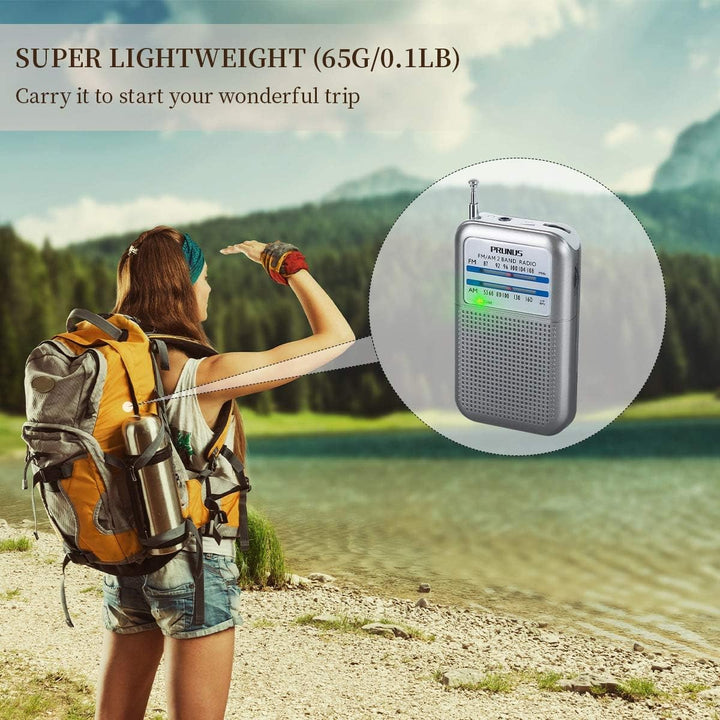 PRUNUS DE333 Mini Radio Batteriebetrieben, AM FM UKW Mittelwellenradio mit Exzellentem Empfang, mit