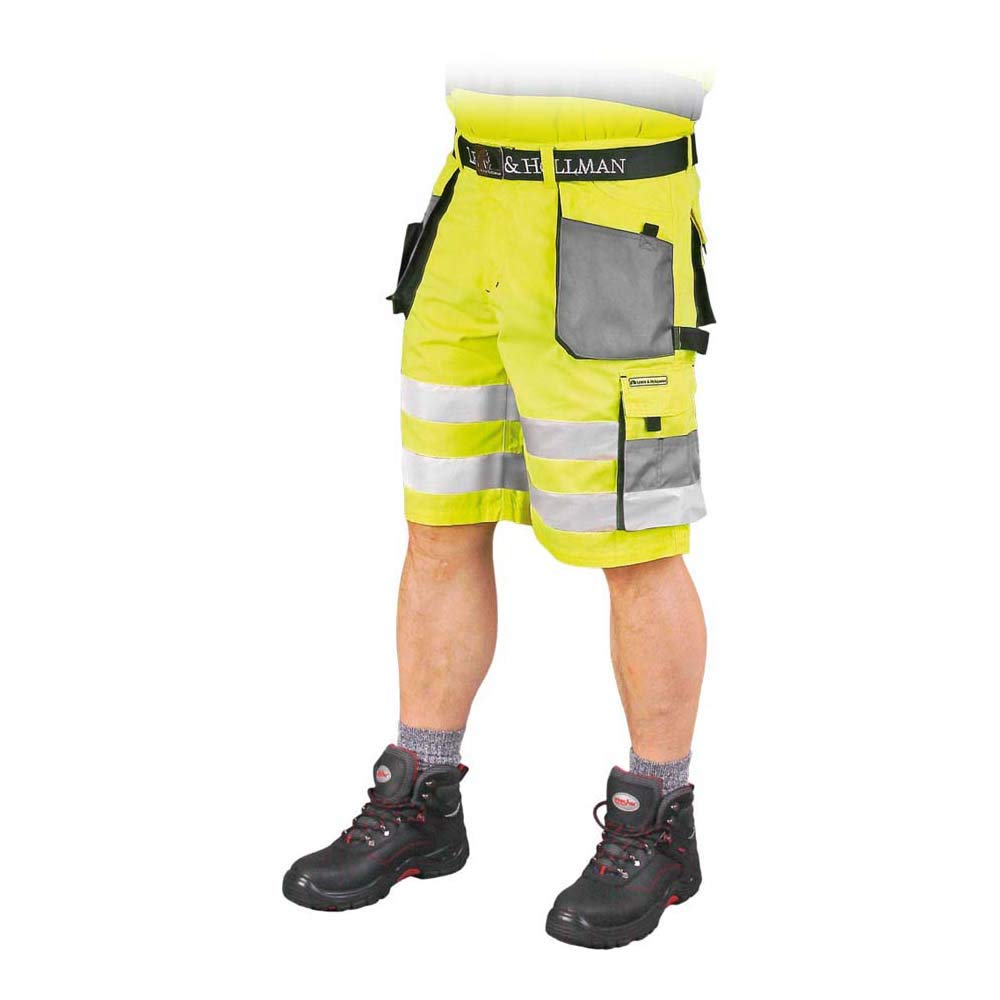 Leber&Hollman LH-FMNX-TS_YSBM Formen Schutzhose - Kurz, Gelb-Grau-Schwarz, M Grösse