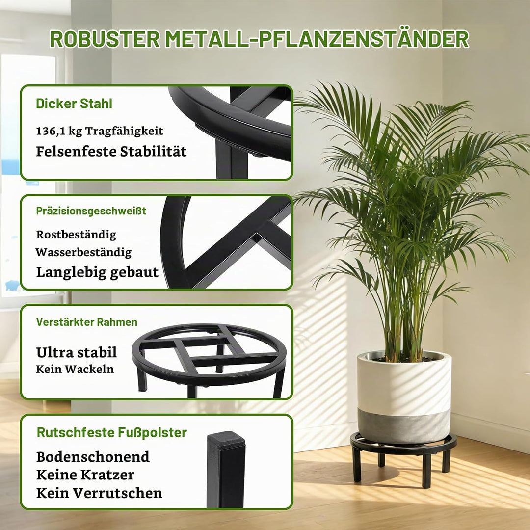 Metall-Pflanzenständer für drinnen und draussen, strapazierfähiger Pflanzenständer, stabiler Blument