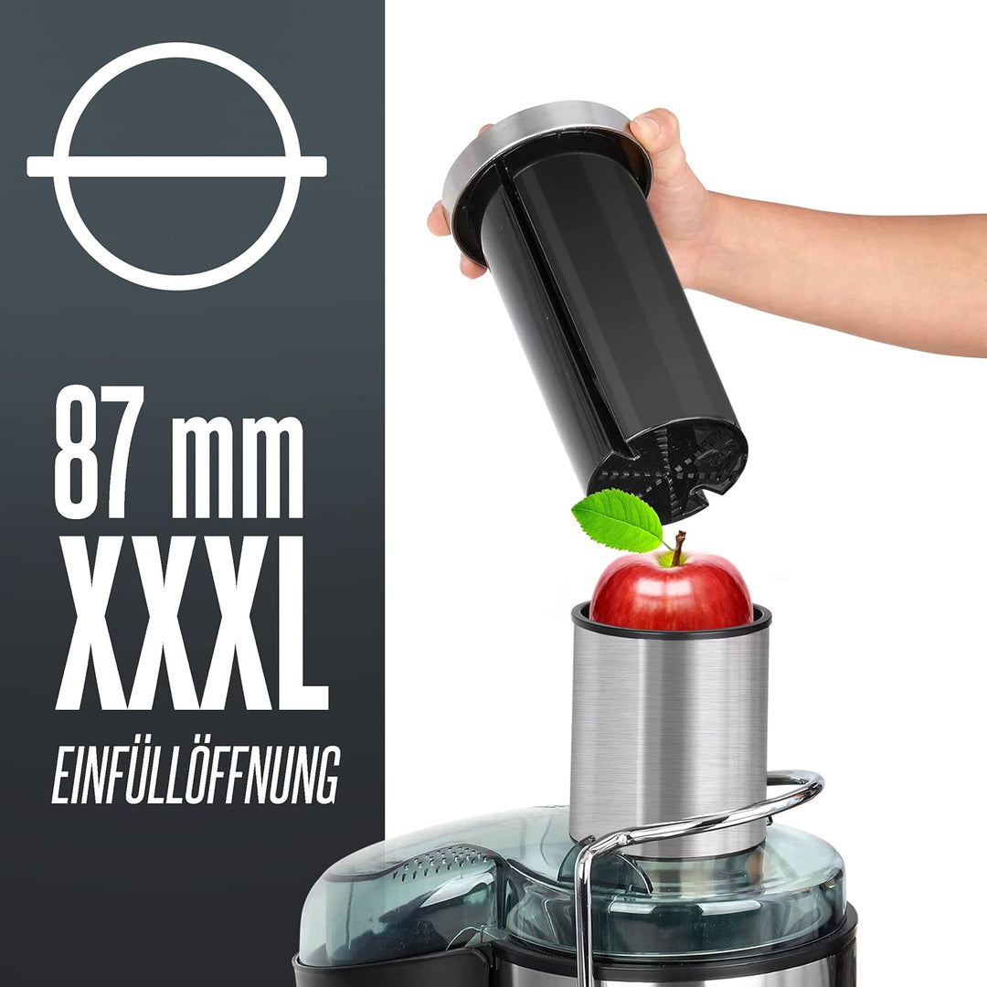 HEINRICHS Entsafter Juicer für Obst und Gemüse, Edelstahl 800W, digital,4 Geschwindigkeitsstufen,Saf