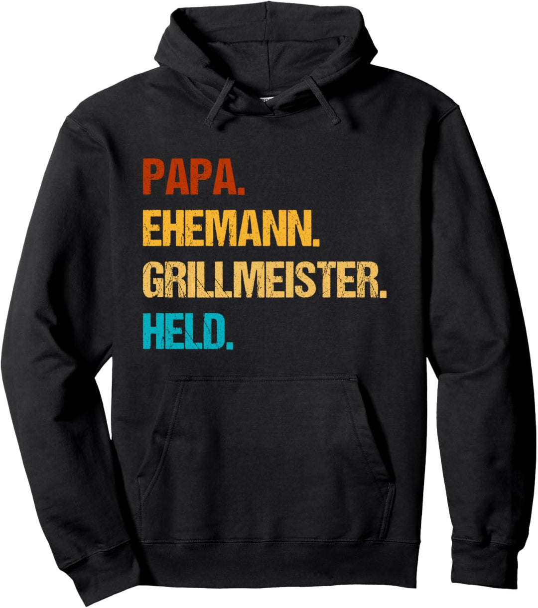 Ehemann Papa Grillmeister Held Geburtstag Lustiges Vatertag Pullover Hoodie