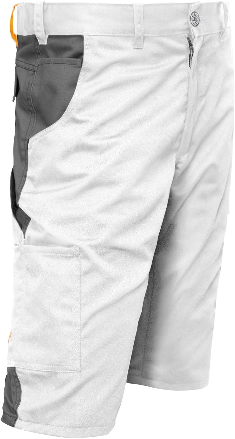 strongAnt Shorts Stretch Berlin Pro Herren Sommer Arbeitshose kurz Cargo Outdoor Grau-Shwarz-Weiss 4