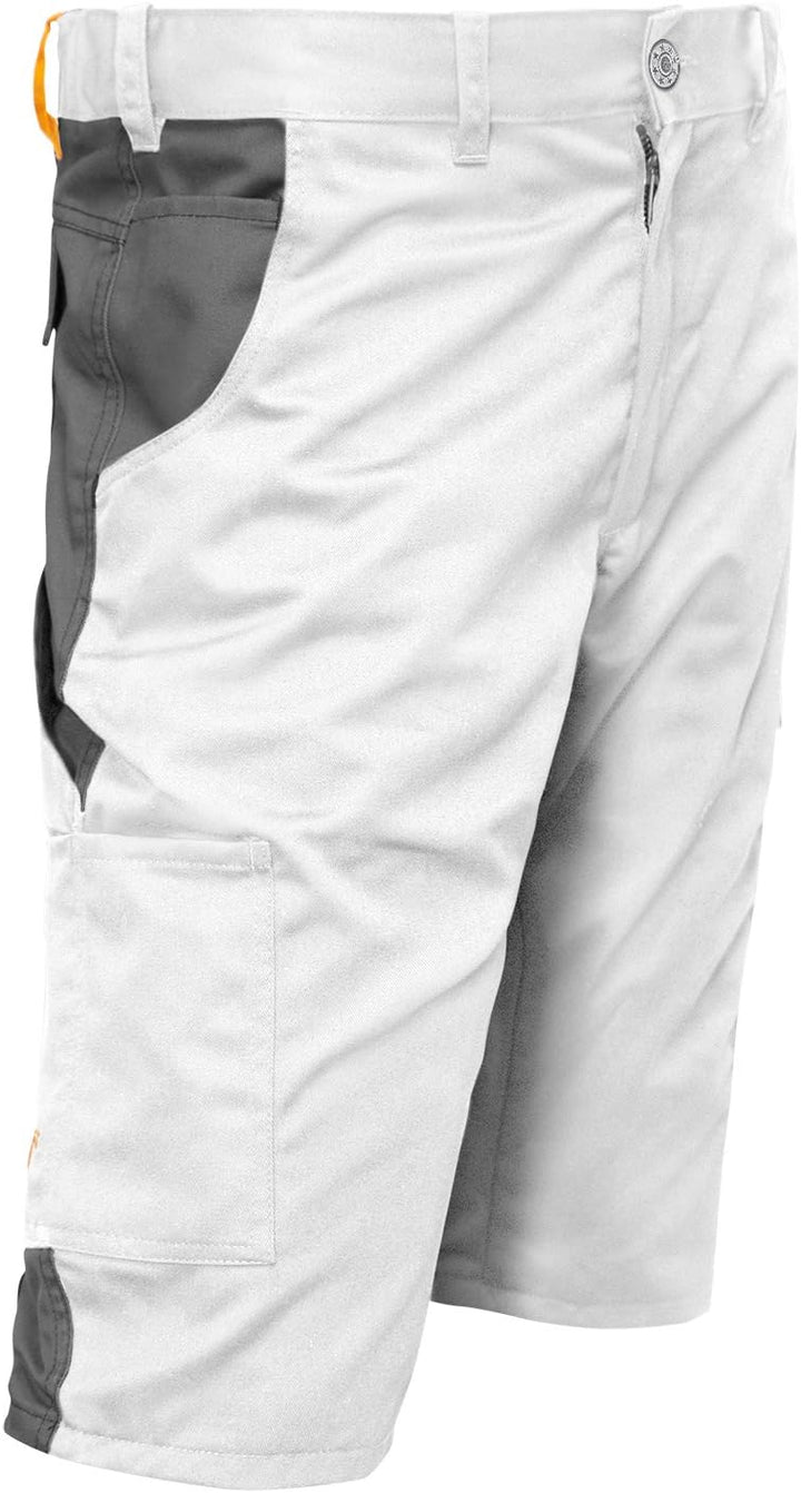 strongAnt Shorts Stretch Berlin Pro Herren Sommer Arbeitshose kurz Cargo Outdoor Grau-Shwarz-Weiss 4