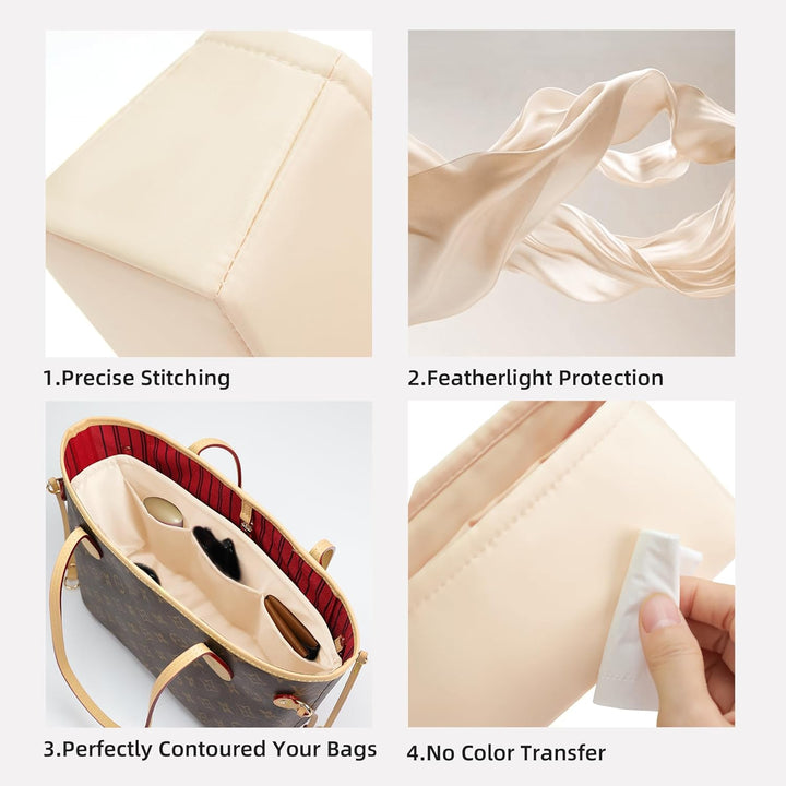 DGAZ Seide Handtasche Organizer für LV Neverfull PM/MM/GM, Taschenorganizer Tasche in Tasche Organiz