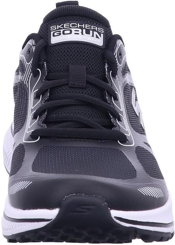Skechers Herren Running Shoes, 41 EU Black Textile Synthetic White Trim