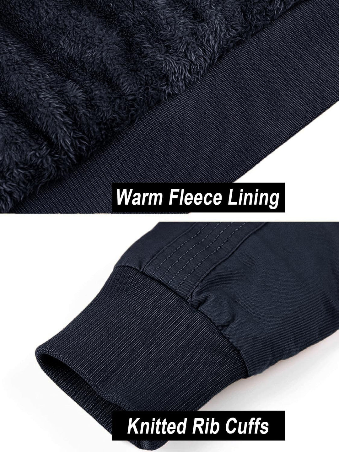 MAGCOMSEN Winterjacke Herren Warm Gefüttert Fleecejacke Cargo Casual Übergangsjacke Baumwolle Army J