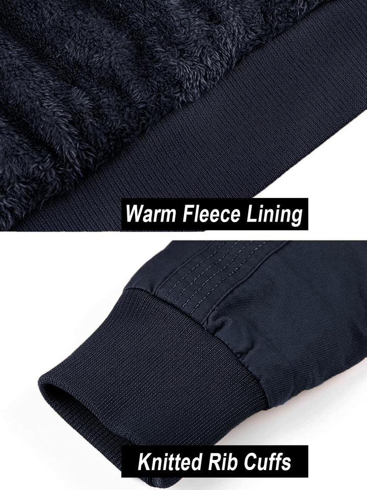 MAGCOMSEN Winterjacke Herren Warm Gefüttert Fleecejacke Cargo Casual Übergangsjacke Baumwolle Army J