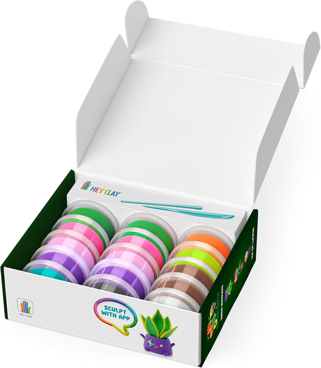 Hey Clay Plant Folks Knete für Kinder, luftgetrockneter Ton mit lustigen Pflanzen, Bastelarbeiten fü