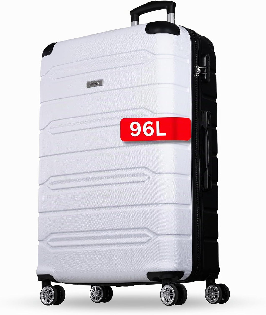 NOWI Hartschalenkoffer XL Gross – 96L Volumen – 8 Rollen 360° drehbar – Leichter ABS Koffer mit Zahl