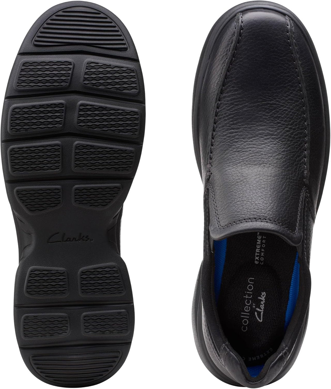 Clarks Herren Bradley Step Slipper 39.5 EU Schwarzes Trommelleder, 39.5 EU Schwarzes Trommelleder