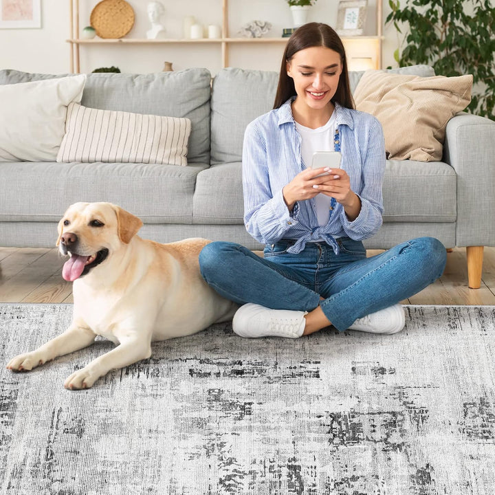 Vamcheer Teppich Wohnzimmer Kurzflor Moderner - Schlafzimmer Teppiche Flauschiger,Waschbar Boho Tepp