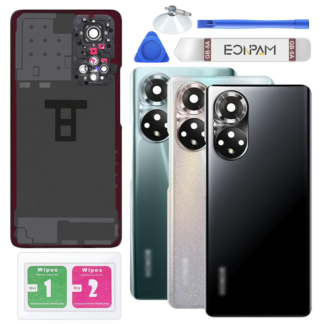 Eonpam Akkudeckel für Honor 50 Rückseite Glas Original Backcover Back Glas Ersatz Reparatur Set mit