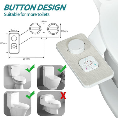 Bidet Aufsatz - SAMODRA Nicht Elektrisch Bidet Toilettenaufsatz mit Einziehbare selbstreinigende Dop