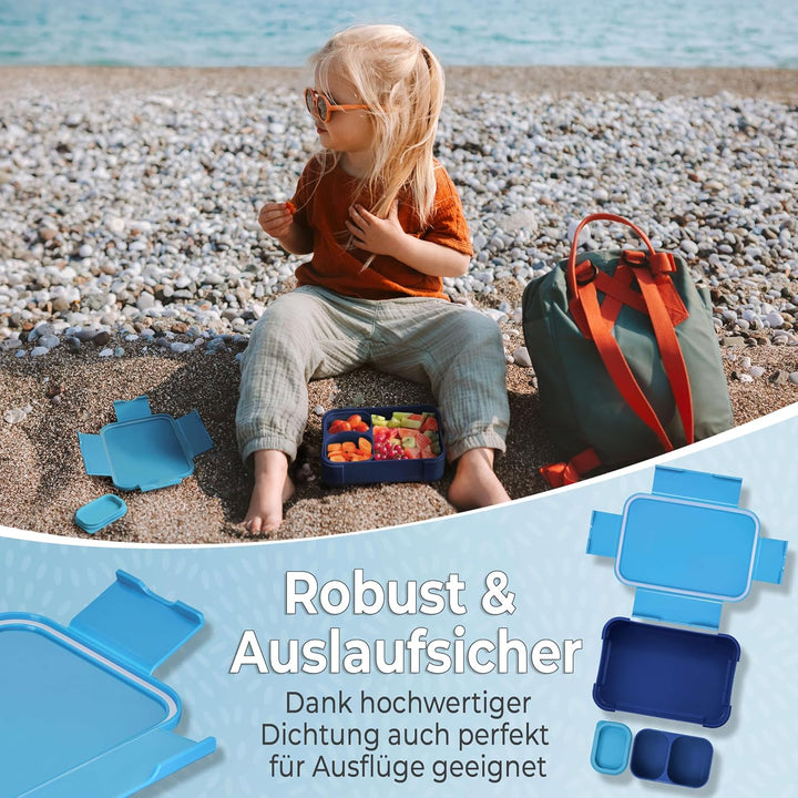 My Vesperbox® Brotdose für Kinder mit Fächern [MINI LITE] - Lunchbox mit Trennfächern - Bento Box -