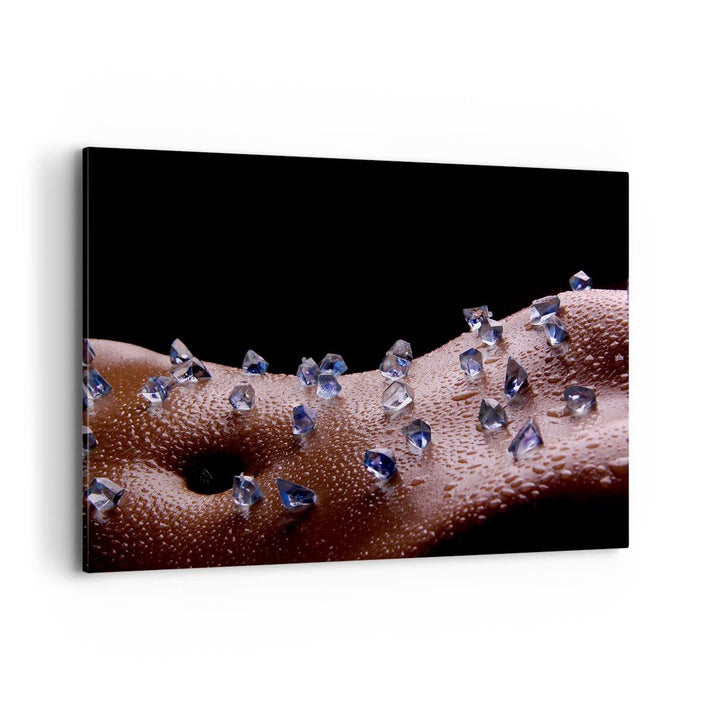 Bilder auf Leinwand 100x70cm Leinwandbild Frau Körper Kristalle Wassertropfen Gross Wanddeko Bild Sc