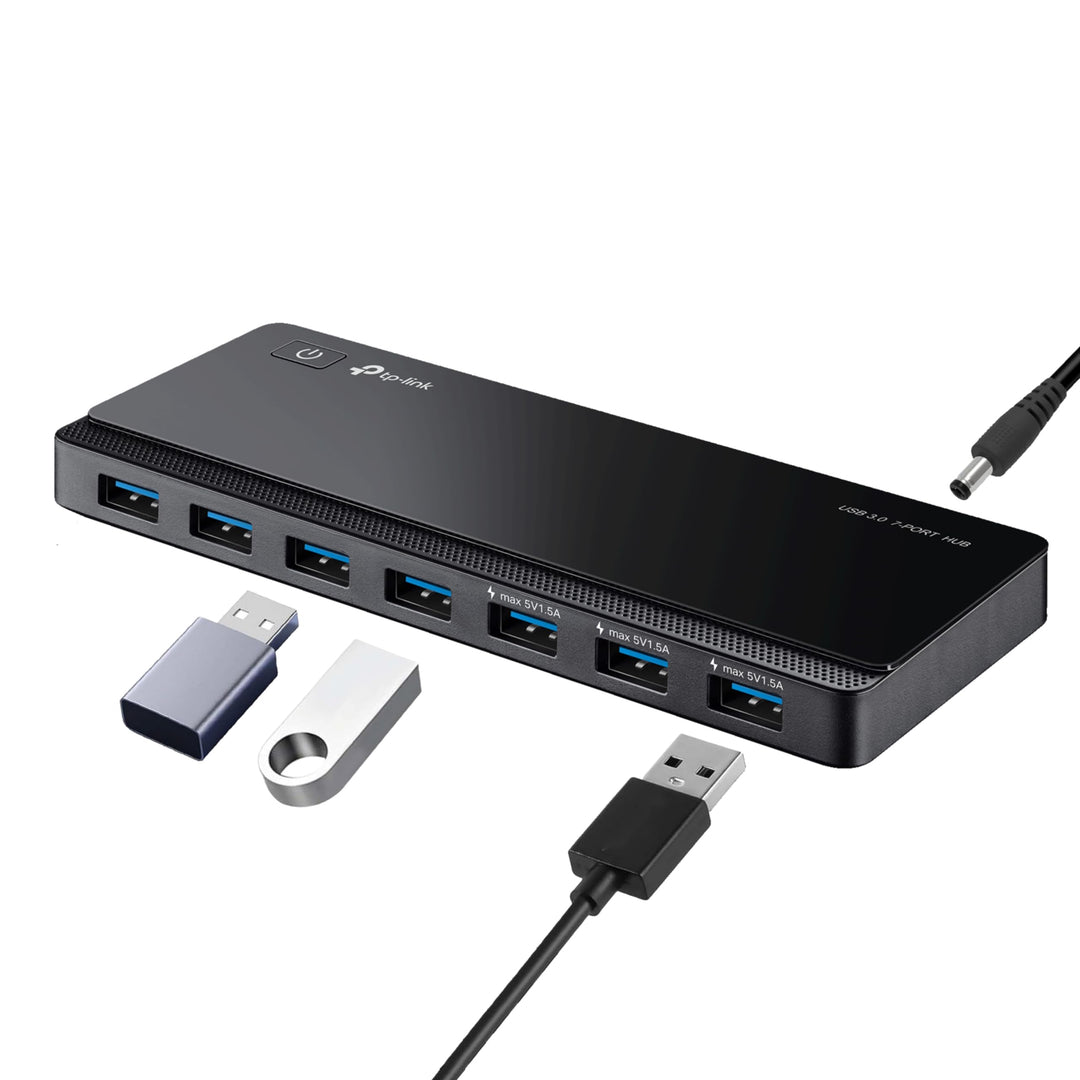 TP-Link UH700 7-Port USB 3.0 HUB inklusive Netzadapter und USB 3.0 Kabel, bis zu 5 Gbit/s, Hot Swapp