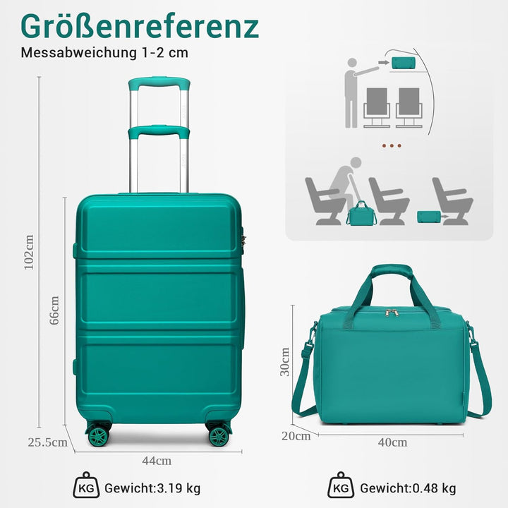 KONO Mittelgross Reisekoffer Rollkoffer Set Gepäcksets 2 Teilig, 65cm Mittelgross Trolley Koffer mit