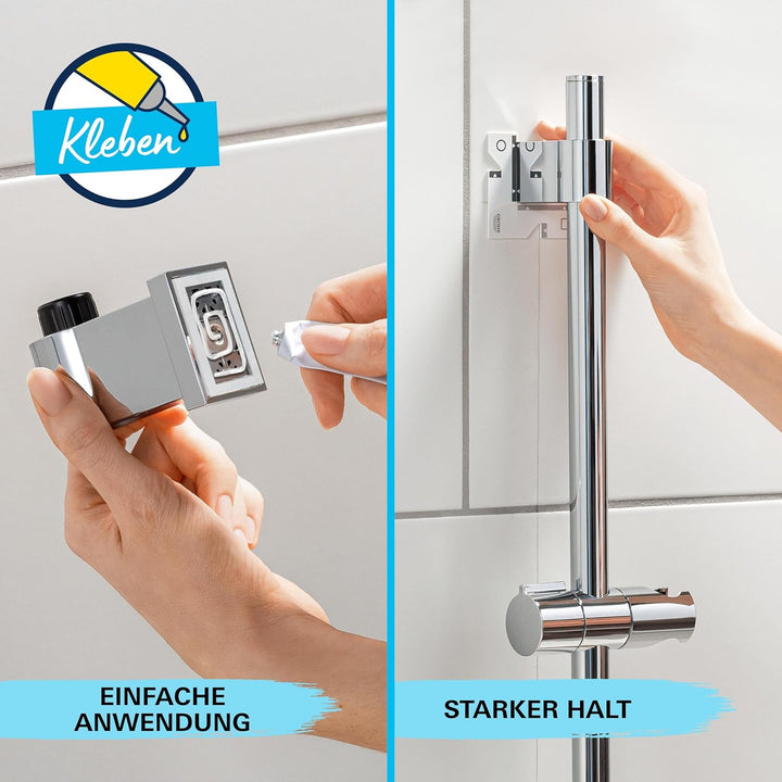 GROHE Vitalio, Duschstange 60cm ohne Bohren (oberes Befestigungselement verstellbar, mit Gleiter & G