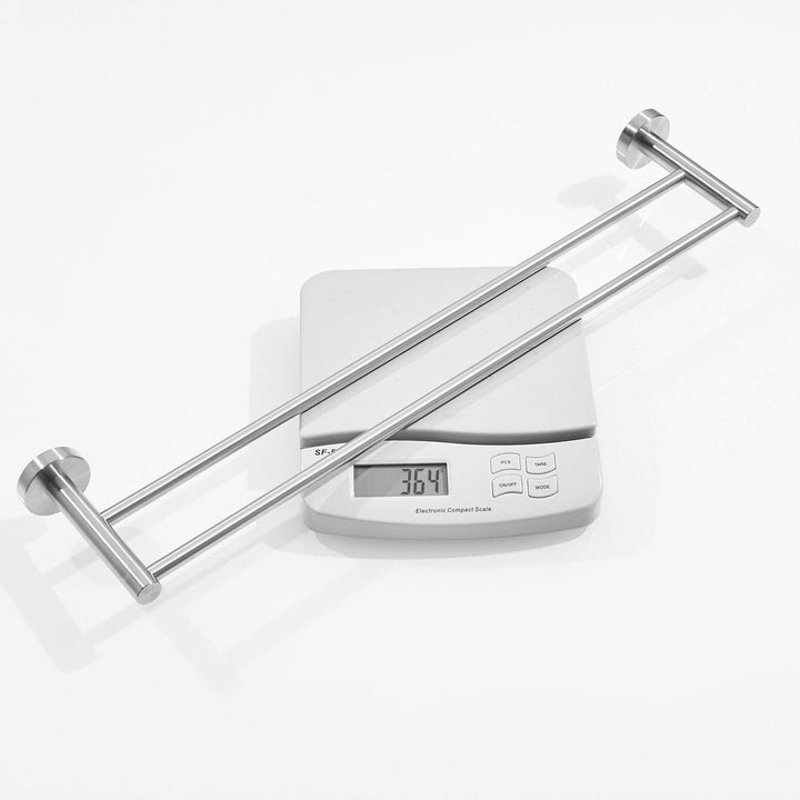 Leekayer Badezimmer-Handtuchhalter, 40 cm, doppelter Arm, gebürsteter Nickel, Handtuchring, Edelstah