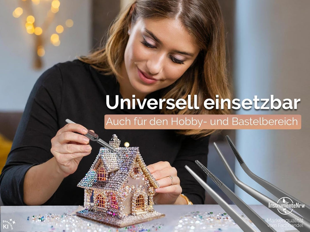Lötpinzetten Set 2-Teilig Kreuzpinzette Klemmpinzette Technische Pinzette Gerade Gebogen Abgewinkelt