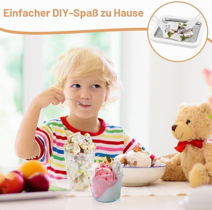 Eisplatte Zum Eis Machen, Roller Maker Pan mit 2 Spateln, Rolled Ice Cream Maker Eis Selber Machen D