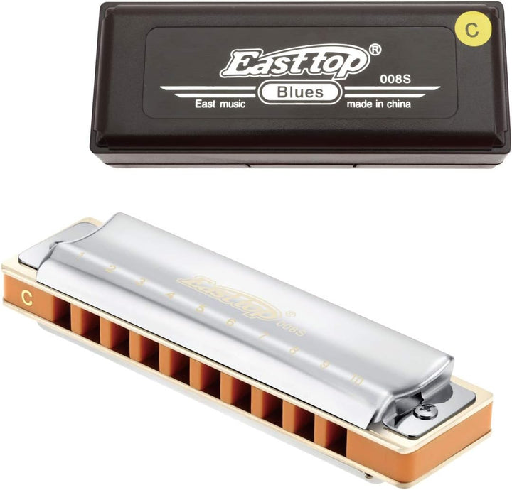 East Top Diatonische Blues Harmonica Mundharmonika Tonart C 10 Löcher T008S Mundharmonika Für profes