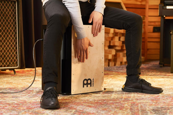 Meinl Percussion Pickup Vertical Subwoofer Cajon - Trommelkiste mit Snare und Tonabnehmer - Baltic B