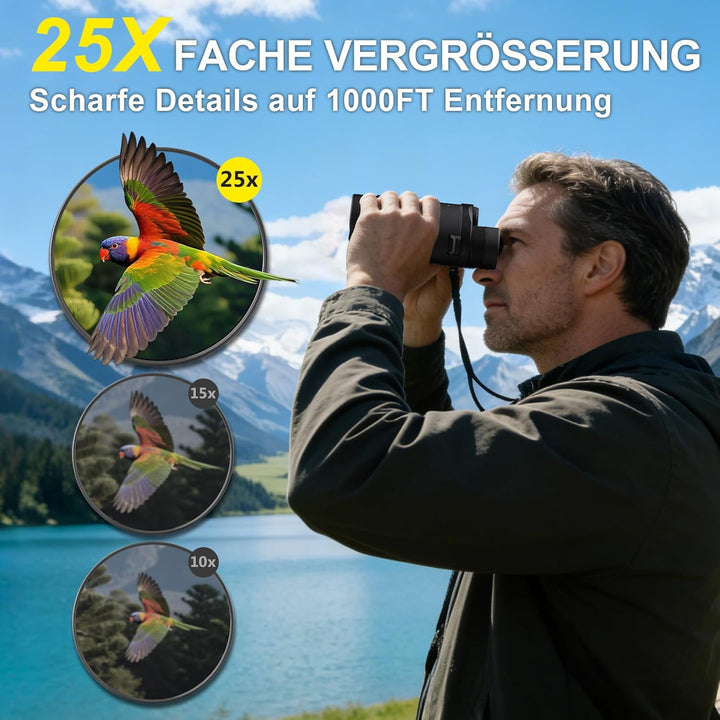 25x32 Kompakt Fernglas Kinder Erwachsene - Ferngläser Klein Kinder mit überlegener Klarheit - Ferngl