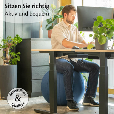 Backerz® Sitzball 65 cm - Ergonomische Sitzmöbel für Büro und Heimbüro - Langlebiger Stoff, Gymnasti